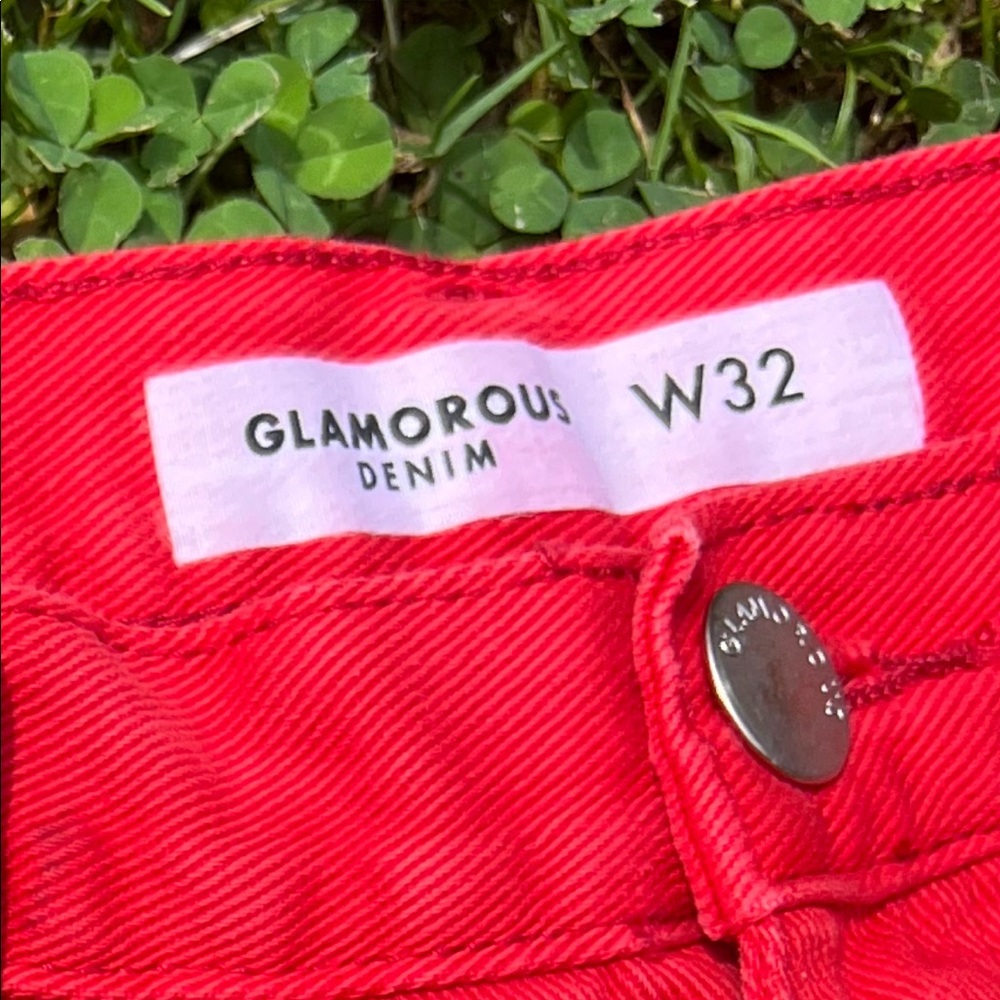 90s - Y2K HOT Red Cargos! Heavy, utility-style Denim